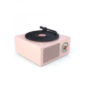 Nouvelle enceinte Bluetooth Atomic, style r&eacute;tro vinyle st&eacute;r&eacute;o, sans fil, cr&eacute;ative et multifonctionnelle, mini-enceinte rose - Neuf