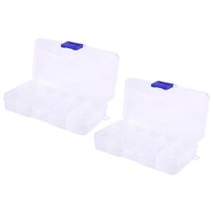 2pcs 10-Slot Portable Résistance En Plastique Boîte De Boîtier De Composant Électronique - Neuf