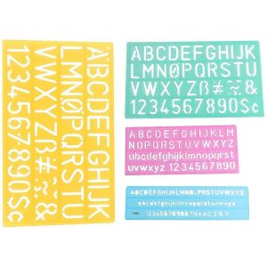 4 Pcs Échelle Règle Chiffres Aide Modèle Nombres Apprentissage Jouet Lettre Écriture Guide Lettrage Pochoir Règle - Neuf