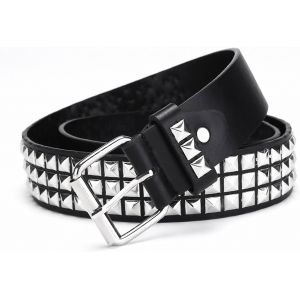 Cauc-Ceinture &Agrave; Rivets En Cuir Synth&eacute;tique Avec Rivets Pyramides Claires, Pour Jupe, Punk, Gothique, En Cuir, Pour Pantalon Jean, Rockwear, Pour Homme Et Femme - Neuf
