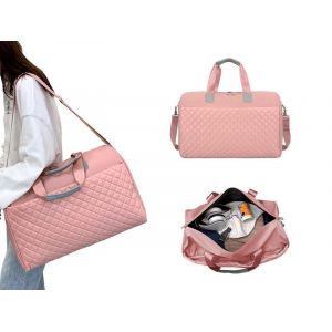 Sac de voyage rose avec sangle pour chariot, id&eacute;al pour les voyages en cabine ou en salle de sport - Neuf