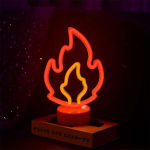 Enseigne Lumineuse Led N&eacute;on D&eacute;cor De Chambre Veilleuses &Eacute;clairage Int&eacute;rieur &Agrave; Piles Et Aliment&eacute; Par Usb Lampes De Nuit Et De Table Pour Bar De F&ecirc;te De No&euml;l (Rose Flamant) - Neuf