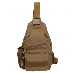Sac A Bandouliere Tactique D'exterieur, Sac De Poitrine Militaire Avec Port De Chargement Usb (Marron) - Neuf