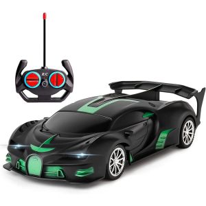 KAL-Voiture Telecommandé Enfant, 1/18 Voiture Rc Cars Jouets Pour Garçons Filles 3 4 5 6 7 8 9 Ans Rc Car Avec Phares (Noire) - Neuf