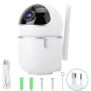 Mini camera de securite PTZ 720P WiFi, vision nocturne, moniteur de securite infrarouge, 110-240 V, blanc (prise AU) - Neuf