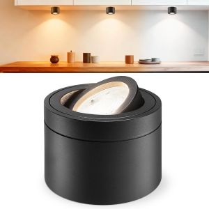 Subzonal-Led Spots En Saillie Noirs - Extra Plats, Orientables &Agrave; 30&deg;, &Oslash;80 X 60 Mm - Module Led 6 W 600 Lm Inclus, 230 V, 2700 K/4000 K/6500 K, Intensit&eacute; Variable - Spots En Saillie - Neuf