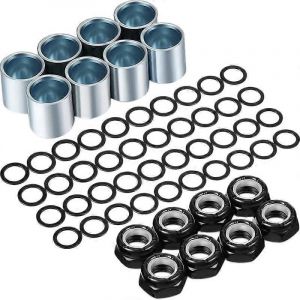 56pcs Skateboard Truck Hardware Kit Skateboard Spacers Longboard Axle Nuts Skateboard Accessories - Neuf
