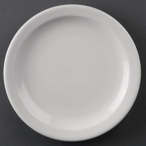 Jexnovashop-Assiette Athena &Agrave; Bord &Eacute;troit 205 Mm (Lot De 12), Porcelaine Blanche, Service D'assiettes, Vaisselle De Restaurant, Vaisselle, Passe Au Micro Ondes, Cf362 - Neuf