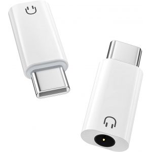 KALANKA-Adaptateur de Casque Audio USB C vers 3,5mm, Dongle Type C vers Casque 3.5mm Aux Jack Compatible avec iPhone 17 Air 16 15 Pro Max, Galaxy S24 S23 S22, iPad Air/Pro, MacBook, Pixel, Blanc - Neuf