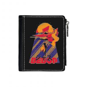 Portefeuille Cowboy Bebop_2068 Compact en Simili-Cuir PU Porte-Cartes avec Fermeture Éclair Multi-Poches Unisexe Homme Femme Ad - Neuf