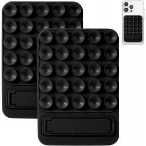 2 Pièce Ventouses En Silicone Pour Tous Les Modèles De Téléphones Avec Un Design De Support De Bureau,Support Antidérapant Mains Libres Pour Téléphone Portable Pour Selfies Et Vidéos (Noir) - Neuf