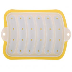 Hjlian Moule A Saucisses En Silicone A 6 Cavites, Pour Jambon, Hot-Dog, Four A Micro-Ondes, Outil De Cuisson, Jaune - Neuf