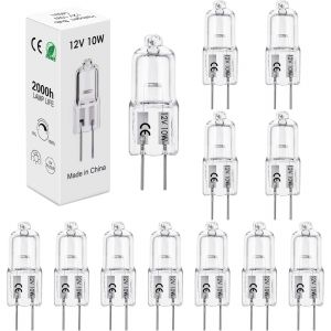 Kalanka-12er Ampoule Halogene G4, Ampoules 12v 10w 2700k Dimmable Warm White, Lampe Halogène G4,Pour Ampoule Hotte De Cuisine,Four,Plafonnier,Bain,Spots,Appliques Murales, Éclairage D'armoire - Neuf