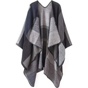 Les Femmes De La Couverture Des Châles Enveloppe,De Noir, D'hiver Ouvert Sur Le Devant Poncho Cape Cardigan Surdimensionné - Neuf