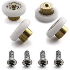 Paquet de 4 roues &agrave; roulettes de porte de douche de 19 mm de remplacement pour porte coulissante en verre de salle de bain avec vis M4 - Neuf