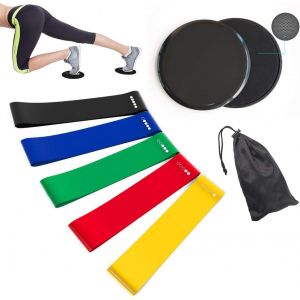 &Eacute;lastique Musculation - Ensemble De 3 Bandes De R&eacute;sistance Avec Ancrage De Porte Pour Entra&icirc;nement Pilates, Yoga, Stretching, R&eacute;&eacute;ducation Physique Et &Eacute;lastique Musculation Traction - Neuf