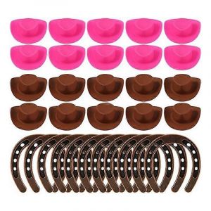 30 Pi&egrave;ces Minicowboy Chapeau, Mini Chapeaux De F&ecirc;te Western En Plastique Fer &Agrave; Cheval Pour La D&eacute;coration De F&ecirc;te De Cheval D'anniversaire - Neuf