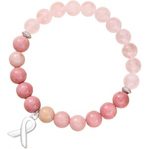 Eryi-Bracelet Pierre Naturelle Femme En Élastique - Perlé Quartz Rose Pour Homme Et Femme - Neuf
