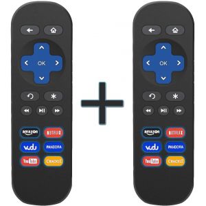 LETNERNY-Lot De 2 Télécommandes Universelles De Rechange Pour Roku Box, Convient Également Pour Now Tv Box, Avec 6 Boutons De Diffusion (Ne Convient Pas Pour Roku Intégré Tv Ou Roku Stick Ou Now Tv S - Neuf