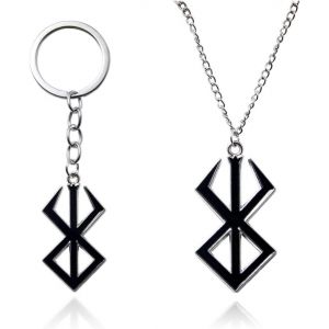 Lot De 2 Colliers Avec Pendentif Symbole Berserk Du Guerrier Fou De La Mythologie Viking Nordique - Bijoux Tendance - Noir, Zinc, Pas De Gemme - Neuf