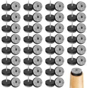 60 Pi&egrave;ces Clous Patins en Feutre pour Meubles Patin en Feutre avec vis 25mm Patin Chaise &agrave; Clouer Patins Glisseurs Ronds Antid&eacute;rapants pour Protection Pieds de Chaise Table Meubles - Neuf