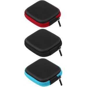 3 Pcs Mini &eacute;tui de Rangement pour &eacute;couteurs,&eacute;tui de Protection pour Casque, &eacute;tui de Rangement &agrave; Fermeture &agrave; glissi&egrave;re &agrave; Coque Rigide, Mini &eacute;tui pour &eacute;couteurs, &eacute;tui de Transport Multifonctionnel - Neuf