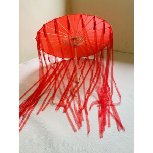 Déguisement De Parapluie Chinois Japonais En Papier Huilé,Parapluie De Prairie,Drame De Princesse,Artisanat Blanc- Red Tassels - Neuf