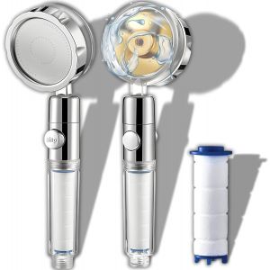KAL-Douchette Pommeau De Douche Anti Calcaire Economie Deau Helice Haute Pression Filtre À Trois Niveaux Système De Filtrage Avec Filtre 3 Coton Pp Remplaçable - Neuf