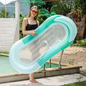 Hamac Gonflable 160 X 90 Cm, Fauteuil Inclinable Flottant À Eau Avec Support Pneumatique, Fauteuil Inclinable Pliable En Pvc - Neuf