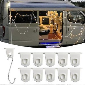 10pcs Extérieur Rv Auvent Cintres Rv Auvent Crochets S En Forme De Crochet Kit Camping Camping-Car Tente Rail Crochets Camping-Car Accessoires De Camping-Car - Neuf