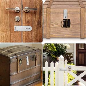 Lot De 2 Loquets De Verrouillage De 5"" En Acier Inoxydable 304 - Verrou De S&eacute;curit&eacute; Avec Vis - Pour Cadenas, Armoires, Portails - Neuf