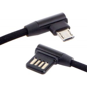TYE-Cablecc Câble de données Micro USB 5 Broches/USB-C 3.1 Type-C vers Gauche et Droite coudé à 90 degrés USB 2.0 avec Manchon pour Tablette et téléphone 15 cm (Micro USB 5 Broches) - Neuf
