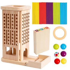 Jeu De D&eacute;s En B&acirc;tonnets, Jouet &Eacute;ducatif Avec Planche D'apprentissage Color&eacute;e Pour Enfants - Neuf