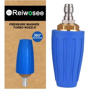 MEVRONISSHOP-Buse Turbo Rotative Universelle Pour Nettoyeur Haute Pression &agrave; Eau, Buse Pour Nettoyeur Haute Pression, 4000 Psi, Calibre 1,311 Mm, Utilisez Un Raccord Rapide 1/4"" (Bleu) - Neuf