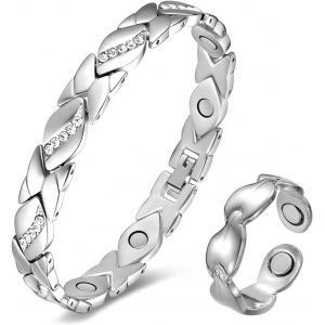 Eryi-Bracelet Magnétique Pour Femme Bracelet Magnétique Cuivre Pour 3500 Gauss Par Aimant Bague Ouverte Magnétique Fête Des Mères Bijoux Cadeau Pour Femme - Neuf