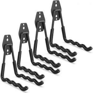 Crochet Mural Garage 10PC, Rangement Garage,Crochet Mural en Acier Avec 3 Soudures au Lieu de 2 Plus Fortes pour &Ecirc;chelle,V&eacute;los,Tuyaux,Outils &eacute;lectriques(Noir) - Neuf