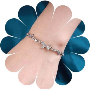 Bracelet Boh&egrave;me Avec Noeud En Cristal Serti De Zircones Cubiques - Bracelet Papillon En Cristal - Bijoux Pour Femmes Et Filles - Neuf