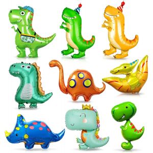9 Pi&egrave;ces Ballon de Dinosaure, G&eacute;ant Dinosaurs Helium Ballons, Ballon en Aluminium D&eacute;coration, XXL Dinosaure F&ecirc;te d'anniversaire Ballon en Feuille pour F&ecirc;te de Dinosaures de Baby Shower Sur de Jungle - Neuf