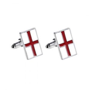 Boutons De Manchette Pour Homme, 1 Paire, Motif Croix, Acier Inoxydable Argent&iquest;&iquest;, Boutons De Manchette Classiques - Neuf