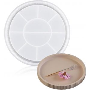 Moule Rond En Silicone 22,5 Cm - Plateau Avec Rainures Pour R&eacute;sine &Eacute;poxy - Neuf