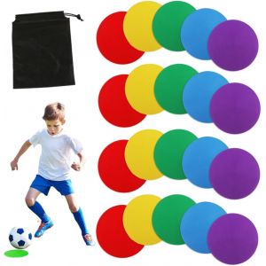 Kalanka-20 Pi&egrave;ces Marqueur Spot Antid&eacute;rapant,10cm, Marqueur Poly Spot Pour Agility Point,Cercles En Caoutchouc Marqueurs Sportifs Multicolores Rouge,Jaune,Bleu,Vert,Violet,4 Pi&egrave;ces Chacun - Neuf