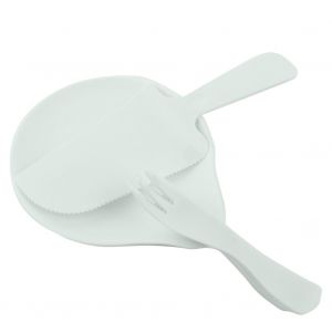 Hjlian Plateau A Couverts Jetable Pour Gateau D'anniversaire, Vaisselle De Fete, Assiette, Fourchette, Couteau, Kit D'outils (Jaune) - Neuf