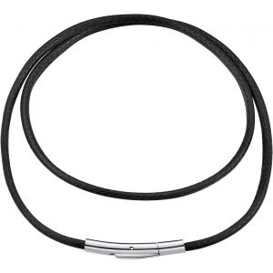 Trahoo-Colliers Chaine Cuir Cordon Collier Pour Pendentif Femme Homme Chaîne Noir/Marron Ras De Cou Épaisseur 2/3mm Waterproof Boutton Rotatif Avec Fermoir Acier Inoxydable Longueur 40cm-75cm - Neuf