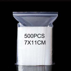 Cmws-500 Sachets Zip Plastique Transparent ,Sac Congelation Zip, Sachet Zip Reutilisable , Pochon Refermable , Ziplock Cong&eacute;lation , Ziplock Bags Organisation 7x11cm - Neuf