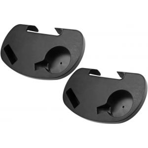 Kalanka-2 Pcs Porte Gobelet Avec Plateau De Téléphone Porte Gobelet Fauteuil En Plastique Table D'appoint À Clip Porte Gobelet Chaise Longue Noir Pour Chaise Longue Chaise De Camping Fauteuil-30*17cm - Neuf