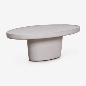 Table basse ovale 110x60 cm en ciment Darwys - Neuf