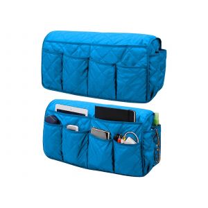 Sac De Rangement Pour Accoudoir De Canap&eacute; Inclinable - Bleu - Lot De 2 - Neuf