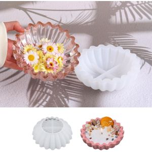 Moule en r&eacute;sine &eacute;poxy, moule en r&eacute;sine de silicone en forme de bol pour accessoires d&eacute;coratifs de maison, r&eacute;cipient de rangement, bougeoir, plantes en pot, parfait pour No&euml;l (petit) - Neuf