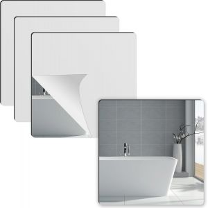 ERYI-4 Pièces Miroirs Muraux Auto Adhésifs, Carreaux De Miroir 20 X 20 Cm Amovible Autocollant Acryliques Décoratif Pour Décoration De La Maison, Salle De Bain, Chambre - Neuf
