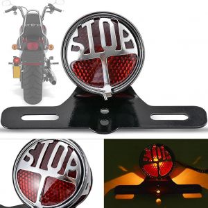 Feu Arrière De Moto Vintage, 12v Universel Moto Rétro Feu Stop Feu Arrière Support De Licence Feu Arrière Pour Tous Les Types De Motos Et Vélos Modifiés - Neuf